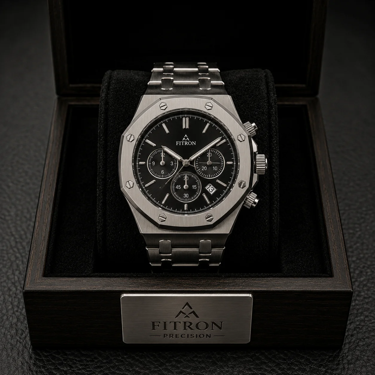 Fitron Royal Silver Chrono - Premium silver chronograph watch